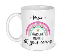 The T Bird Personalised Midwife Mug | at Your Cervix Mug | Funny Midwife Mug | Midwife Gift | Nurse Mug | Work Mug | Doctor Gift | OBGYN Gift