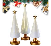 The Table Decoration for Christmas Trees, 3-Piece Christmas Statue, Artificial Resin Star Topper, Tree Figure, for Home Decoration in Winter, for Fireplace Room, Festival Parties and as a Table Centre