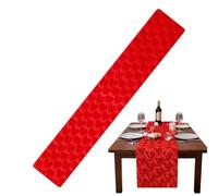 The Table Runner for Saint - Red Love Heart Table Decoration - Soft Table Cover | For Parties Wedding Anniversaries Banquet Themed Dining Room Home and Couples
