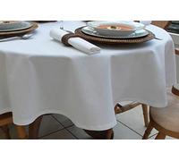 THE TABLECLOTH COMPANY 150x310CM 100% COTTON WHITE OVAL TABLECLOTH (10/12 SEATER)