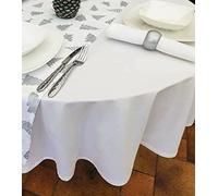 THE TABLECLOTH COMPANY 150x310CM PLAIN CHRISTMAS WHITE OVAL TABLECLOTH (10/12 SEATER)