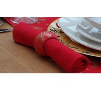 THE TABLECLOTH COMPANY PACK OF 4 CHRISTMAS PLAIN RED TABLE NAPKINS