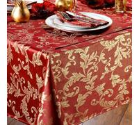 THE TABLECLOTH SHOP Palace Burgundy Gold Christmas Tablecloth 1.3m x 1.8m (52" x 70")