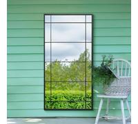 The Tabula - New Black Metal Framed Window Wall or Leaner Garden Mirror 63" X 31" (160CM X 80CM)