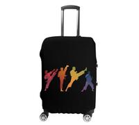 The Taekwondo Pose Silhouette Luggage Case Cover Protective Suitcase Covers Anti Scratch Baggage Washable Fits 19-32 Inch XL
