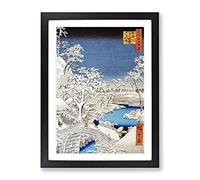 The Taiko Bridge By Utagawa Hiroshige Asian Japanese Framed Wall Art Print, Ready to Hang Picture for Living Room Bedroom Home Office Décor, Black A3 (34 x 46 cm)