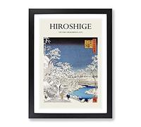 The Taiko Bridge By Utagawa Hiroshige Exhibition Museum Asian Japanese Framed Print | A4 Black Framed Wall Art | Ready to Hang | Asian Cityscape Picture | Living Room Bedroom Lounge Office