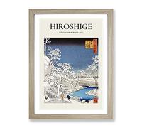 The Taiko Bridge By Utagawa Hiroshige Exhibition Museum Asian Japanese Framed Print | A4 Oak Framed Wall Art | Ready to Hang | Asian Cityscape Picture | Living Room Bedroom Lounge Office
