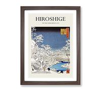 The Taiko Bridge By Utagawa Hiroshige Exhibition Museum Asian Japanese Framed Wall Art Print, Ready to Hang Picture for Living Room Bedroom Home Office Décor, Walnut A4 (34 x 25 cm)