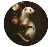 The Tail of The Stoat Is Wrapped Around The Flower Stem,Puzzles Gemusterte Nachhaltige Puzzles Für Erwachsene Hochwertige Holzspielpuzzles 1000pcs (67.5x67.5cm)