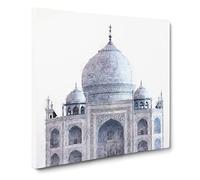 The Taj Mahal in Agra India Painting Modern Canvas Wall Art Print Ready to Hang, Framed Picture for Living Room Bedroom Home Office Décor, 20x20 Inch (50x50 cm)