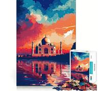 The Taj Mahal in India Jigsaw Puzzles for Adults 1000 Piece Memory Boost Cozy Time Pattern Assembly Santa Wish List (38x52cm)