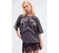 The Tales 3D Paneled Batwing Star Tee at Free People in Washed Black, Size: Small - female