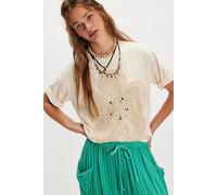 The Tales Crochet Flower Tee at Free People in Ivory, Size: XS - female