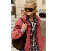The Tales Cut Off Patchwork Check Button Down Shirt at Free People in Blue Combo, Size: Small - female