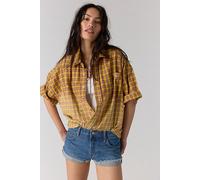 The Tales Fear And Loathing Dip Dye Button Down Shirt at Free People in Yellow, Size: Medium - female