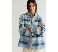 The Tales Layered Hand Worked Denim Shirt at Free People in Snake, Size: Medium - female