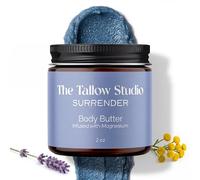 The Tallow Studio Deep Sleep Magnesium Moisturizer with Grass Fed Beef Tallow Balm - Magnesium Cream for Sore Muscles, Relaxation Support - Organic Lavender & Blue Tansy - All Ages, Eczema - 2 oz
