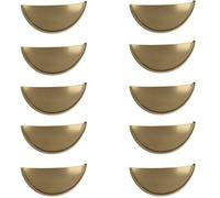 The Tap Factory Vibrance Half Moon Cup Handles - Brushed Copper Brass Contemporary Pulls, 10-Pack, 76mm Centre-To-Centre
