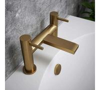 The Tap Factory Vibrance Twin Lever Bath Filler Tap, Solid Brass Deck Mixer, 2 Tap Holes, Multiple Finishes