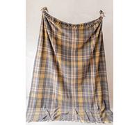 The Tartan Blanket Co. Recycled Wool King Size Blanket, bed throw for sofa, natural, quality, sustainable, 250 x 175cm - Buchanan Natural