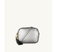 The Tassel Leather Crossbody Bag Apatchy London Metallic Silver One Size