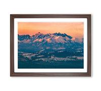 The Tatra Mountains In Poland By Modern Art Framed Print | A3 Walnut Framed Wall Art | Ready to Hang | Modern Landscape Picture | Living Room Bedroom Lounge Office
