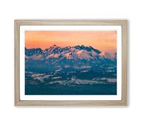 The Tatra Mountains In Poland By Modern Art Framed Print | A4 Oak Framed Wall Art | Ready to Hang | Modern Landscape Picture | Living Room Bedroom Lounge Office