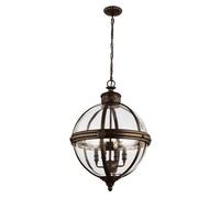 Elstead Adams 4 Light Ceiling Chandelier Pendant Light British Bronze, E14