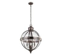 The Taylor 4 Light Pendant Chandelier With Cast Rosette Detailing in Nickel