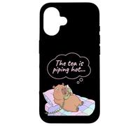 The Tea Is Piping Hot Capybara Funny Gossip Yapper Meme Case for iPhone 16