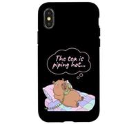 The Tea Is Piping Hot Capybara Funny Gossip Yapper Meme Case for iPhone X/XS