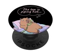 The Tea Is Piping Hot Capybara Funny Gossip Yapper Meme PopSockets Adhesive PopGrip