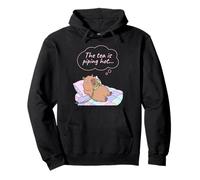 The Tea Is Piping Hot Capybara Funny Gossip Yapper Meme Pullover Hoodie