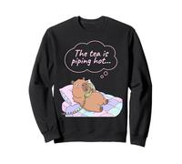 The Tea Is Piping Hot Capybara Funny Gossip Yapper Meme Sweatshirt