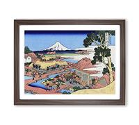 The Tea Plantation Of Katakura By Katsushika Hokusai Asian Japanese Framed Print | A3 Walnut Framed Wall Art | Ready to Hang | Asian Food Picture | Living Room Bedroom Lounge Office