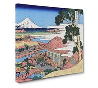 The Tea Plantation of Katakura by Katsushika Hokusai Canvas Print | Gallery Wrapped 30mm Frame Wall Art | 14x14 inches | Ready to Hang | Asian Still Life Picture | Living Room Bedroom Lounge Office