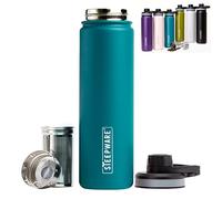 The Tea Spot, Double-Walled Everest Tea Tumbler, Insulated Stainless Steel Tumbler with removable tea infuser for hot and cold brewing, Water infuser (Teal, 22 oz)