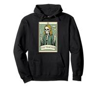 The Teacher Skeleton Tarot Card Funny Retro Halloween Pullover Hoodie