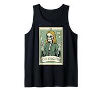The Teacher Skeleton Tarot Card Funny Retro Halloween Tank Top