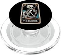 The Teacher Tarot Card Skeleton Halloween Coffee Teacher PopSockets PopGrip for MagSafe