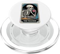 The Teacher Tarot Card Skeleton Halloween Coffee Teacher PopSockets PopGrip for MagSafe