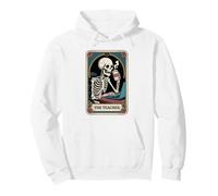 The Teacher Tarot Card Skeleton Halloween Coffee Teacher Pullover Hoodie