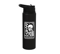 The Teacher Tarot Card Skeleton Halloween Coffee Teacher Stainless Steel Insulated Water Bottle
