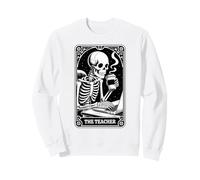 The Teacher Tarot Card Skeleton Halloween Coffee Teacher Sweatshirt