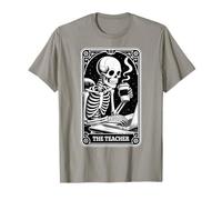 The Teacher Tarot Card Skeleton Halloween Coffee Teacher T-Shirt