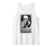 The Teacher Tarot Card Skeleton Halloween Coffee Teacher Tank Top