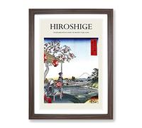The Teahouse With The View Of Mt. Fuji By Utagawa Hiroshige Exhibition Museum Asian Japanese Framed Print | A4 Walnut Framed Wall Art | Ready to Hang | Asian Landscape Picture | Living Room Office