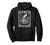 The Tegu Argentine Black and White Lizard Tarot Card Witchy Pullover Hoodie
