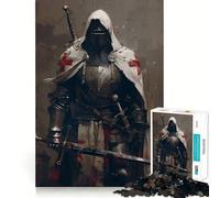 The Templar Knight Vintage Jigsaw Puzzle for Teenagers 1000 Pieces Cognitive Toy Quiet Hobby Premium Edge (38x26cm)